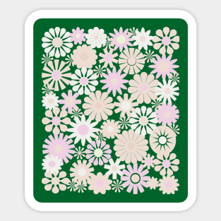 Scandinavian Style Floral Design Vintage Flowers Sticker